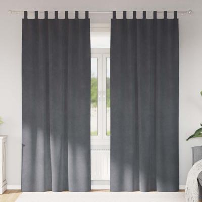 VidaXL Verduisterende gordijnen 2 pcs lichtgrijs 140 x 260 cm fluweel