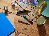 STABILO free acrylmarker T800, schuine punt, 4-10 mm, wit - thumbnail