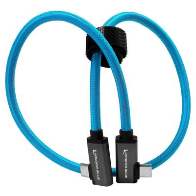 Kondor Blue USB C naar USB C kabel voor SSD opname & laden - 8K (2x haaks) (18")