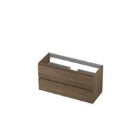 INK - Onderkast 2 Laden Greeploos met Houten Keerlijst - 1000x400x520 Mm - Zuiver Eiken - thumbnail