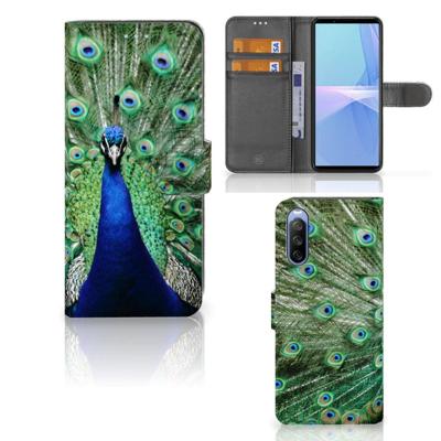 Sony Xperia 10 III | Telefoonhoesje | Met pasjeshouder | Pauw Sony Xperia 10 III | Telefoonhoesje | Met pasjeshouder | Pauw