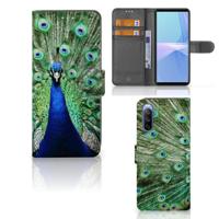 Sony Xperia 10 III | Telefoonhoesje | Met pasjeshouder | Pauw - thumbnail