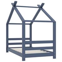 Kinderbedframe massief grenenhout grijs 70x140 cm - thumbnail