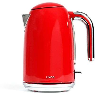 Retro waterkoker - LIVOO - DOD180R - 2200 W - 1,7 L - 360° draaibare voet - Rood