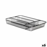 Bestekorganizer Kinvara Zwart Metaal 26 x 4,7 x 35,5 cm 26 x 5,5 x 35,5 cm (6 Stuks) - thumbnail