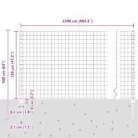 VidaXL Hek met paal groen 1,2 x 25 m staal - thumbnail