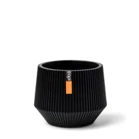 Vaas cilinder geo groove d33h27 zwart - thumbnail