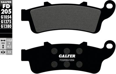 GALFER bremsbelag "fd205" brake pad fd205 g1054 organic standard