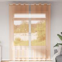 Gordijnen voile met doorvoertules 2 st terracotta - thumbnail