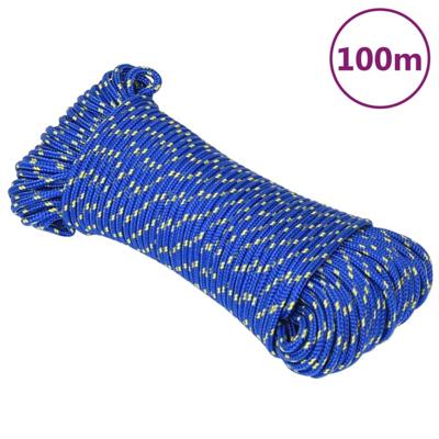 VidaXL Boottouw 3 mm 100 m polypropyleen blauw