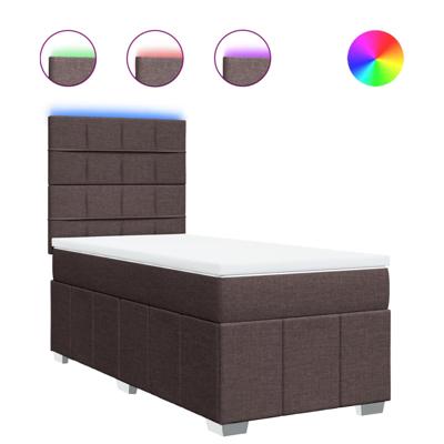 Boxspring met matras stof donkerbruin 120x200 cm - thumbnail