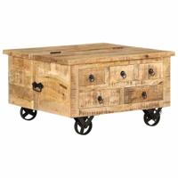 Salontafel 70x70x40 cm ruw mangohout - thumbnail