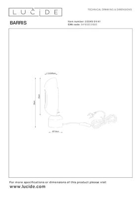 Lucide BARRIS - Tafellamp - 1xE27 - Taupe