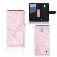 Nokia 1 Plus | Bookcase | Marble Pink - Origineel Cadeau Vriendin - thumbnail