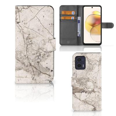 Motorola Moto G73 | Bookcase | Marmer Beige Motorola Moto G73 | Bookcase | Marmer Beige