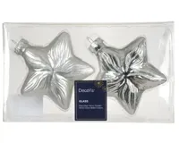Decoris kersthangers glas ster 2st zilver - thumbnail