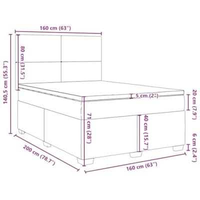 Boxspring met matras stof blauw 160x200 cm
