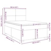 Boxspring met matras stof crèmekleurig 160x200 cm - thumbnail