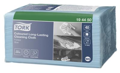 Reinigingsdoek Tork W8 Premium 1-laags 40 vel blauw 194450
