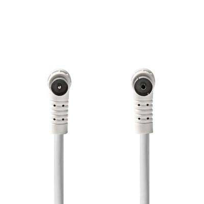 Coaxkabel | IEC (Coax) Male | IEC (Coax) Female | Vernikkeld | 120 dB | 75 Ohm | Viervoudig Afgeschermd | 10.0 m | Rond | PVC | Wit
