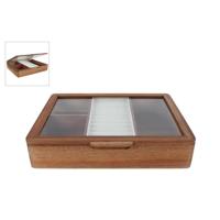 Acasiahouten Sieradendoos 19x19x22 cm Naturel - thumbnail