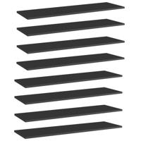 VidaXL Wandschappen 8 st 100x30x1,5 cm spaanplaat hoogglans zwart - thumbnail
