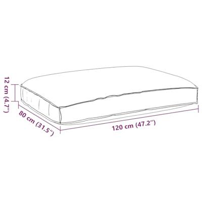 Palletkussen voor zitting Taupe 120 x 80 x 12 cm Oxford stof - thumbnail