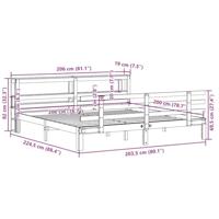 Bedframe met hoofdeinde zonder matras 200x200 cm wit - thumbnail