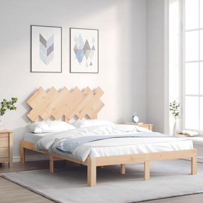 Bedframe met hoofdbord massief hout