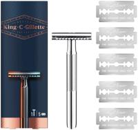 Gillette King C. Gillette Double Edge Safety Scheersysteem met 5 Navulmesjes - thumbnail