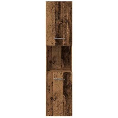4-delige Badkamermeubelset bewerkt hout oud houtkleurig