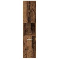 4-delige Badkamermeubelset bewerkt hout oud houtkleurig - thumbnail