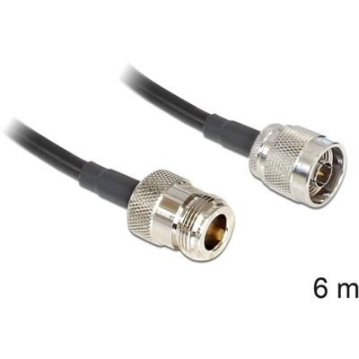 Delock WiFi-antenne Aansluitkabel [1x N-stekker - 1x N-bus] 6 m Zwart