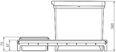 Cucina T2-90 Afvalsysteem 81,1x50x26 cm Grijs / Zilvergrijs Cucina T2-90 Afvalsysteem 81,1x50x26 cm Grijs / Zilvergrijs