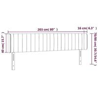 Hoofdbord met randen 203x16x78/88 cm fluweel lichtgrijs - thumbnail