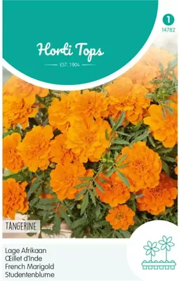 Zaden Tagetes lage Afrikaan Tangerine Hortitops - Hortitops