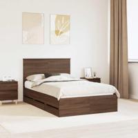 Bedframe met lade Bruin Eiken 120 x 200 cm Ingenieurshout - thumbnail