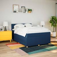 Boxspring met matras stof blauw 160x200 cm - thumbnail