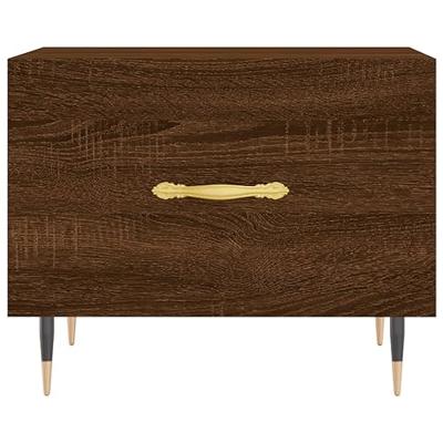 Salontafels 2 st 50x50x40 cm bewerkt hout bruineikenkleurig