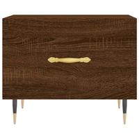 Salontafels 2 st 50x50x40 cm bewerkt hout bruineikenkleurig - thumbnail