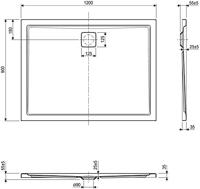 Ben Metric Douchebak 120x90 cm Wit - thumbnail