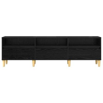 TV-kast met lade met plank met opslag Zwart eiken 150 x 30 x 45 cm Bewerkt hout TV-kast met lade met plank met opslag Zwart eiken 150 x 30 x 45 cm Bewerkt hout