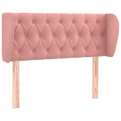 Hoofdbord met randen 103x23x78/88 cm fluweel roze