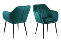 Sohome Eetkamerstoel 'Albin' Velvet, kleur Bottle Green - thumbnail