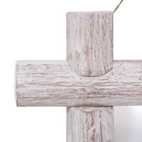 VidaXL Spiegel houtblokken 70x70 cm massief gerecycled hout - thumbnail