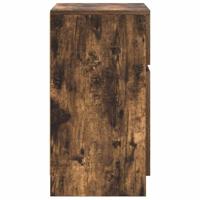 Nachtkastjes 2 st 39x35x65 cm bewerkt hout gerookt eikenkleur - thumbnail