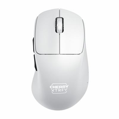 CHERRY XTRFY M64 Pro Wireless, Ultrasnelle Draadloze Gamingmuis, 2,4 GHz, Geoptimaliseerd voor E-Sports, 8K-Muis, Ergonomische Vorm met vlakke Voorkant, Wit