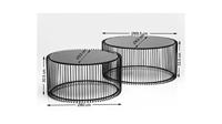 Kare Design Wire Salontafel - Set Van 2 - Zilver Met Glas - thumbnail
