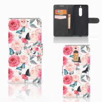 Nokia 5 Hoesje Butterfly Roses - thumbnail