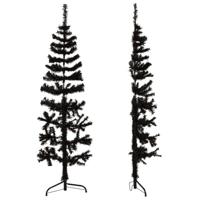 VidaXL Kunstkerstboom half met standaard smal 150 cm zwart - thumbnail